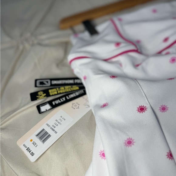 NWT Nanette Lepore White Tennis Skirt Skort w Hot Pink Sunbursts Size Small - Picture 13 of 15